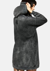 Aelin Sword Applique Hooded Sweater Dress - Black