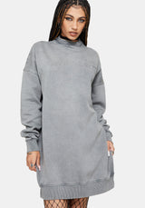 Aelin Sword Applique Sweater Dress - Grey