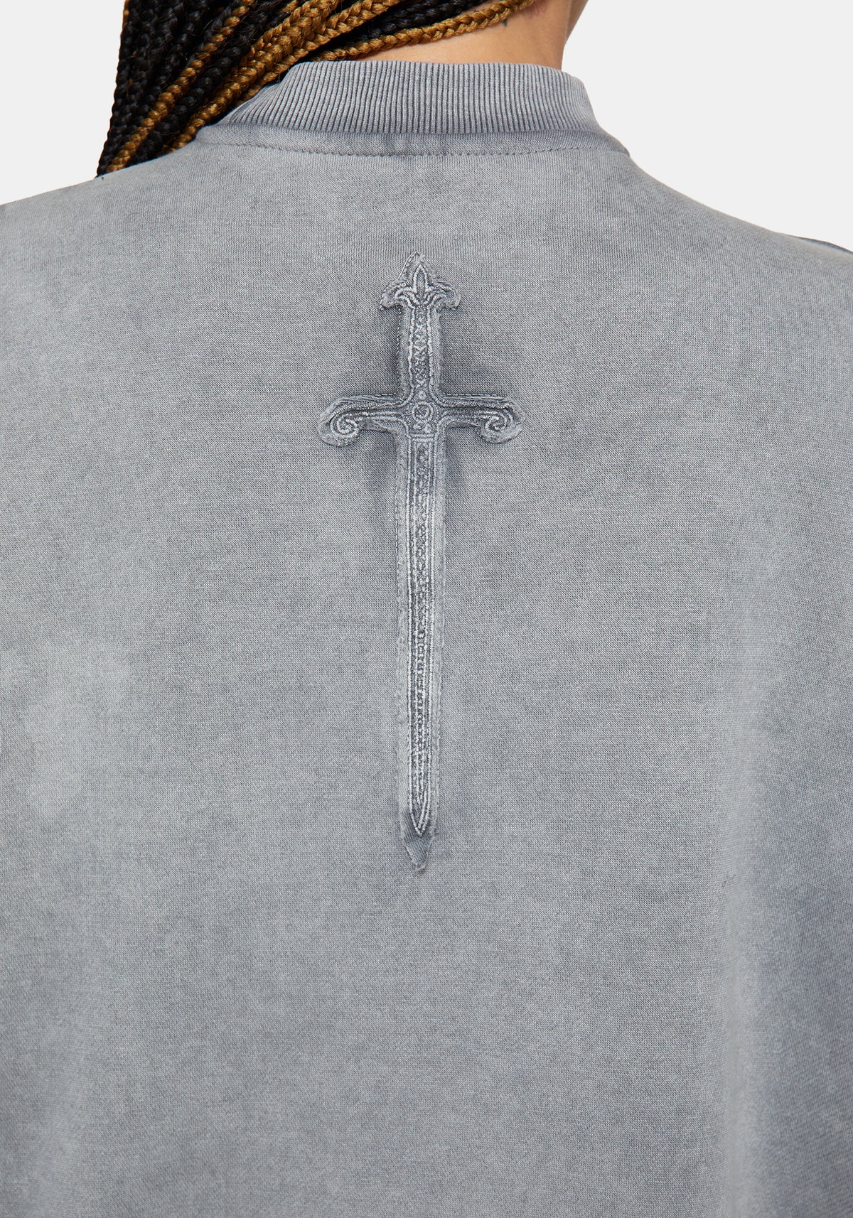 Aelin Sword Applique Sweater Dress - Grey