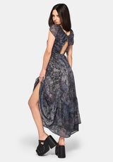 Gaia Celestial Print Chiffon Midaxi Dress
