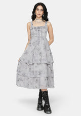 Aureline Butterfly Tierred Midi Dress