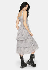 Aureline Butterfly Tierred Midi Dress