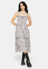 Aureline Butterfly Tierred Midi Dress