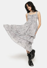 Aureline Butterfly Tierred Midi Dress