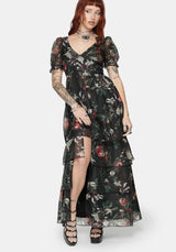 Anara Fruit Print Tiered Gown