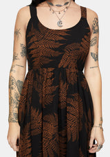 Ruin Farn Chiffon Taschentuch Saum Midaxi Kleid
