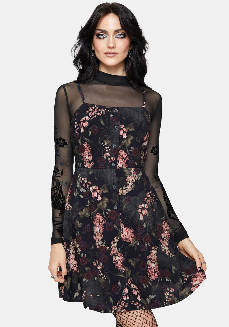 Elara Flocked Mesh Long Sleeved Bodysuit