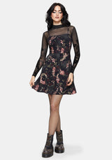 Elara Flocked Mesh Long Sleeved Bodysuit