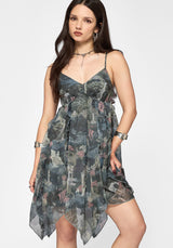 Thalassa Print Tendril Mini Dress