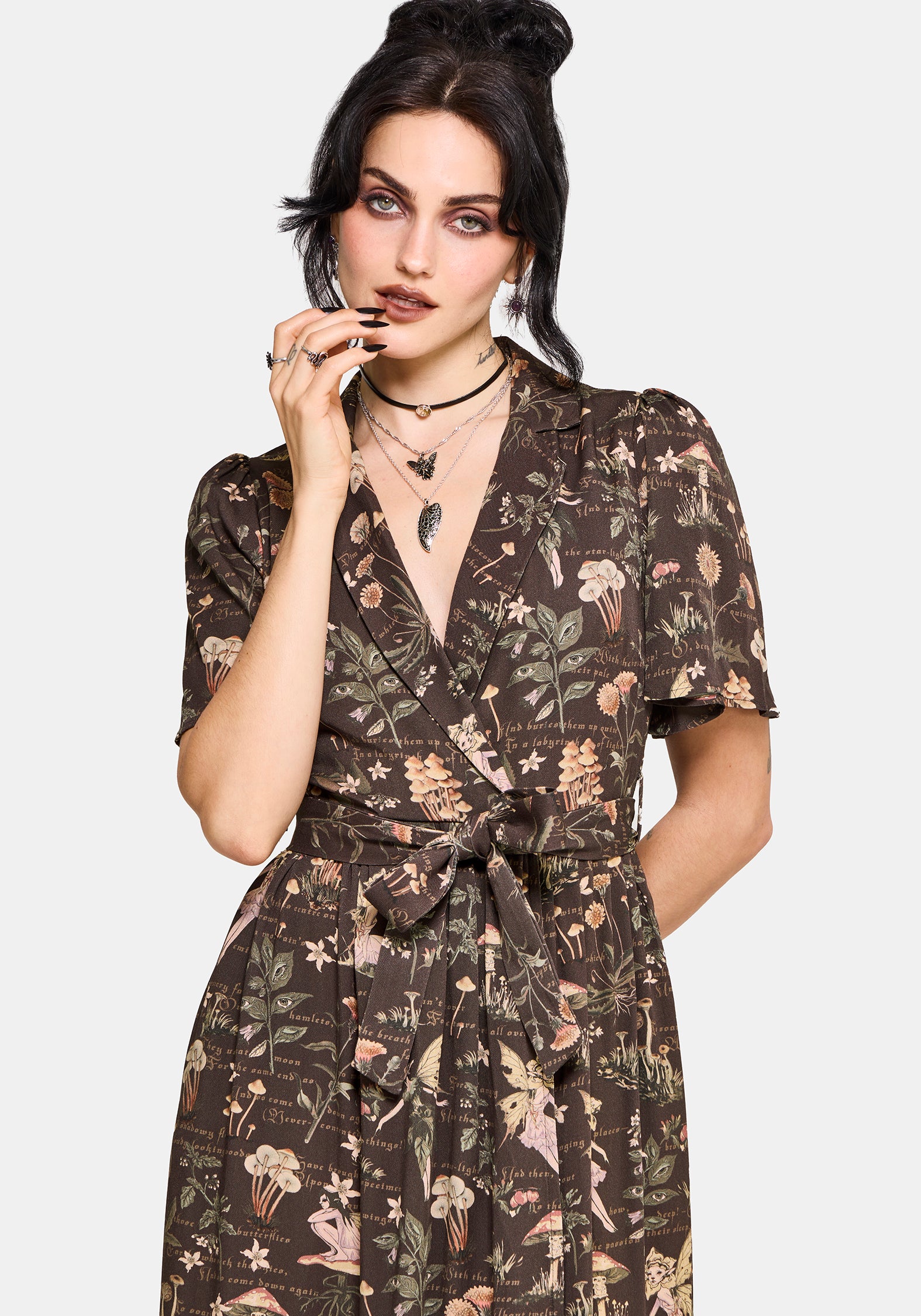 Faela Fairy Tie Waist Wrap Midi Dress EU 34