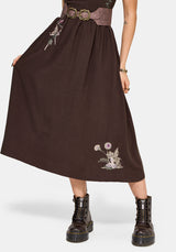 Faela Fairy Embroidered Milkmaid Ruched Midi Dress EU 34