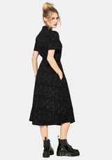 Cameo Floral Printed Tie Belt Midi Shirt Dress