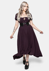 Fenella Keyhole Midi Dress - Plum
