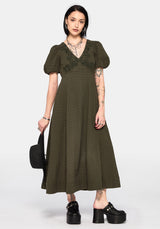 Limos Dobby Check Embroidered Midaxi Dress