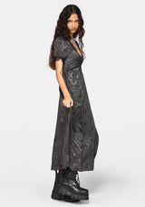 Lili Jacquard Lace Insert Ruched Bust Midi Dress