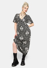 Hexweave Print Floaty Sleeve Maxi Dress
