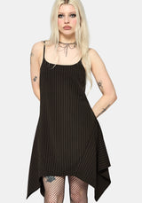 Alecto Pinstripe Handkerchief Hem Mini Dress EU 34