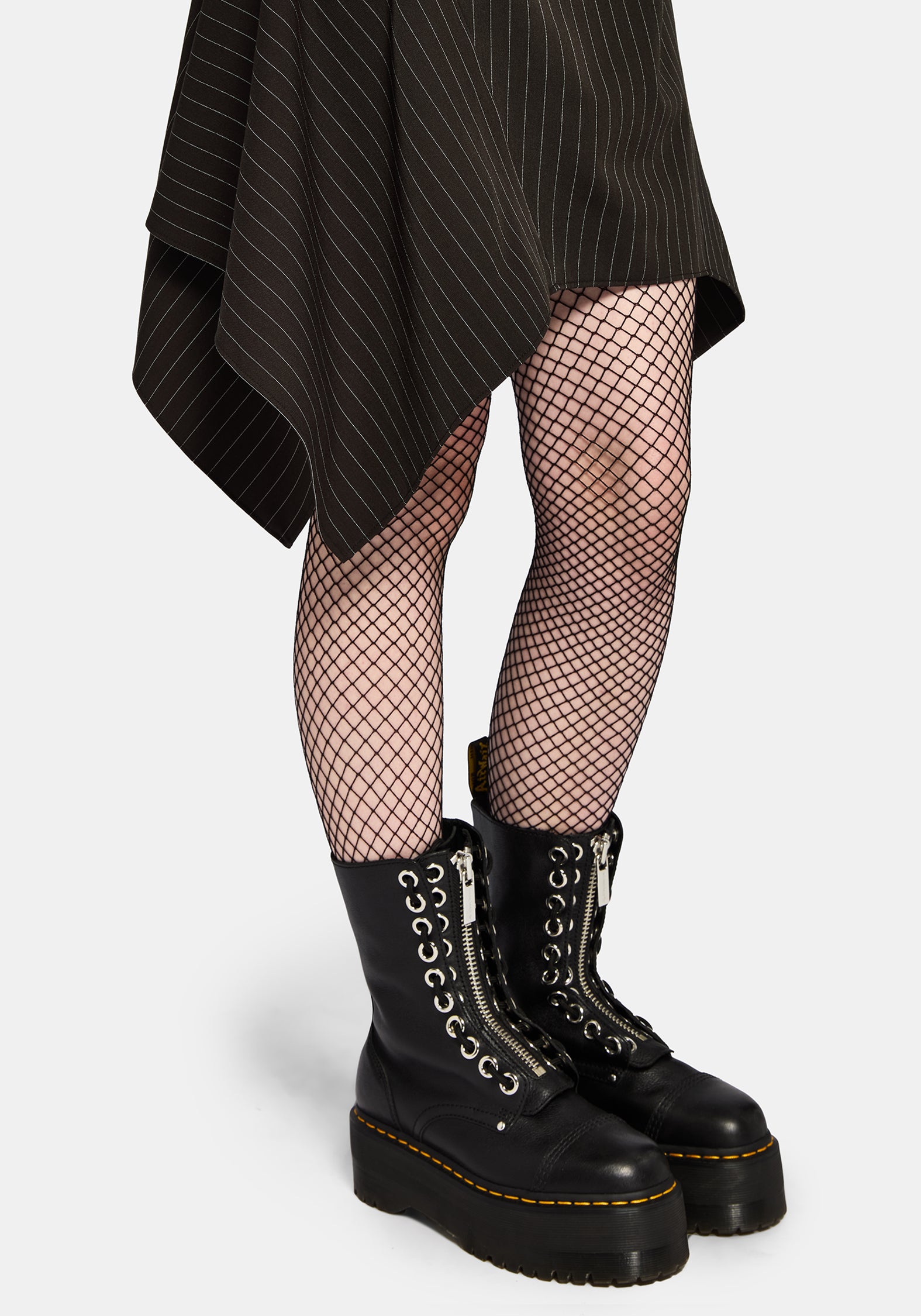 Alecto Pinstripe Handkerchief Hem Mini Dress EU 34