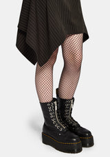 Alecto Pinstripe Handkerchief Hem Mini Dress EU 34
