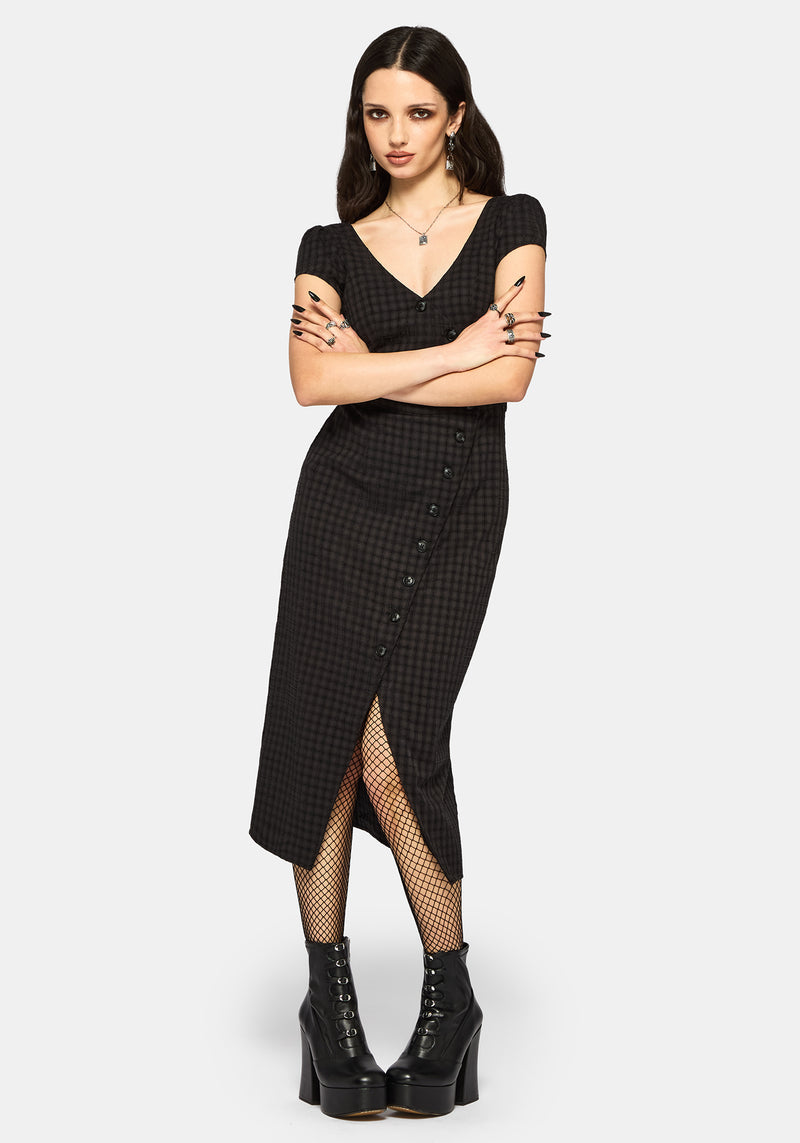 Ziggy Check Cut Out Midaxi Dress – Disturbia