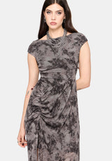 Juniper Ruched Mesh Midaxi Dress