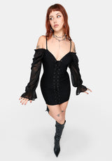 Lena Lace Up Front Mini Dress