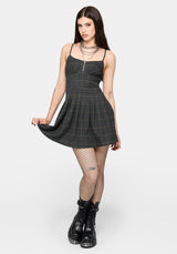 Caitriona Check Zip Front Pinafore Mini Dress