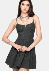 Caitriona Check Zip Front Pinafore Mini Dress