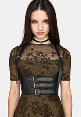 Zuri Flocked Ruched Bust Midi Dress
