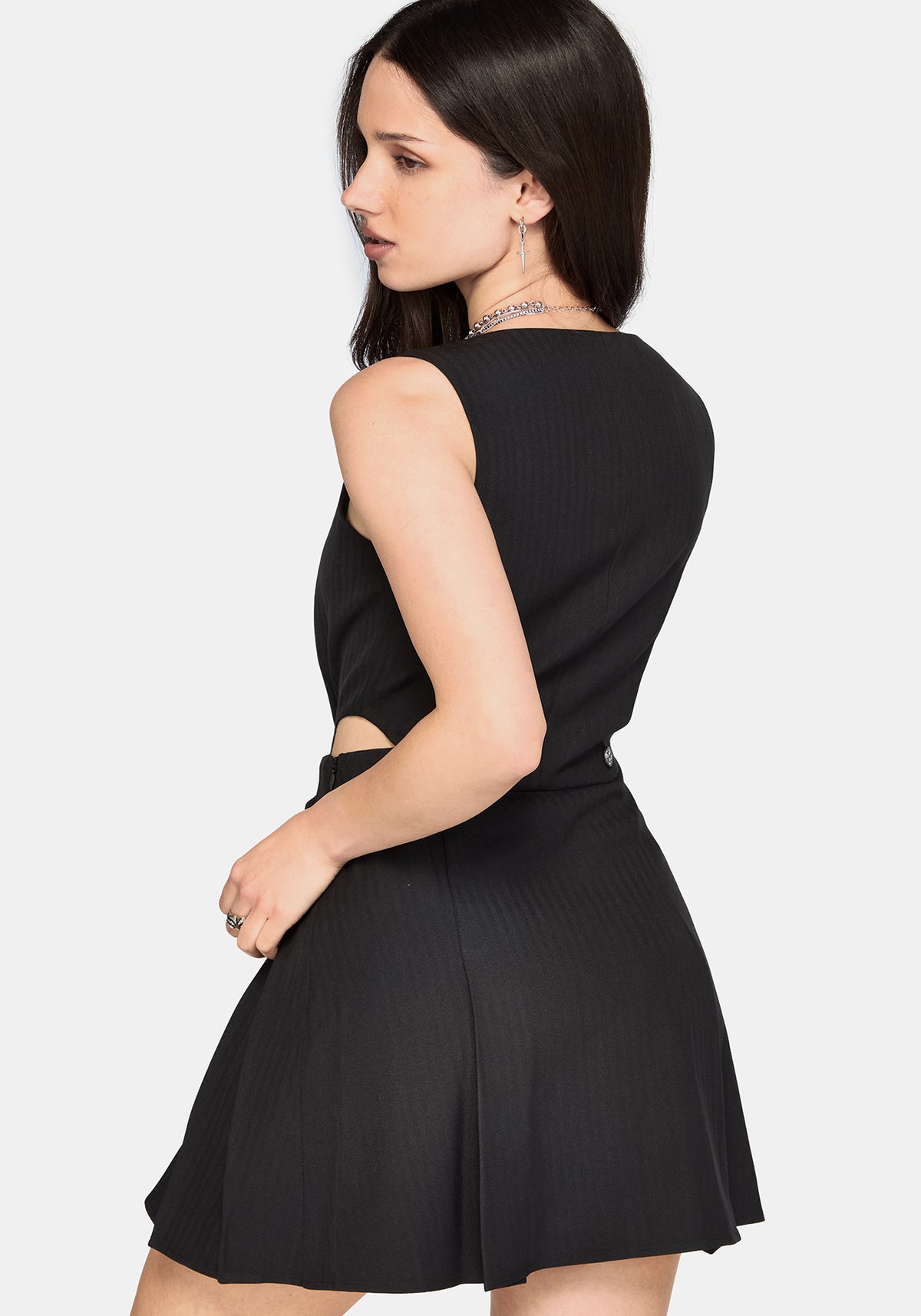 Aveline Waistcoat Pleated Mini Dress