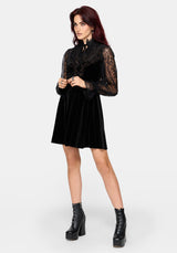 Gildra Embroidered Lace Up Front Mini Dress