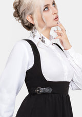 Nightingale Pinafore Midi Dress - Black