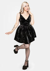 Orin Foiled Velour Mini Dress EU 34