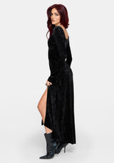 Joise Crushed Velour Wrap Front Midaxi Dress EU 34