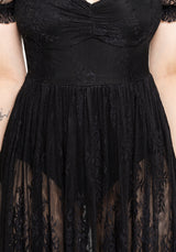 Velisse Lace Fixed Bodysuit Maxi Dress EU 34