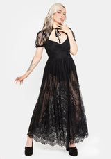 Velisse Lace Fixed Bodysuit Maxi Dress EU 34