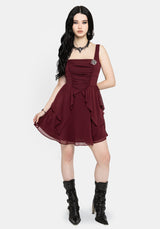Siren Chiffon Picot Trim Mini Dress With Scarf (Two-Piece) EU 34