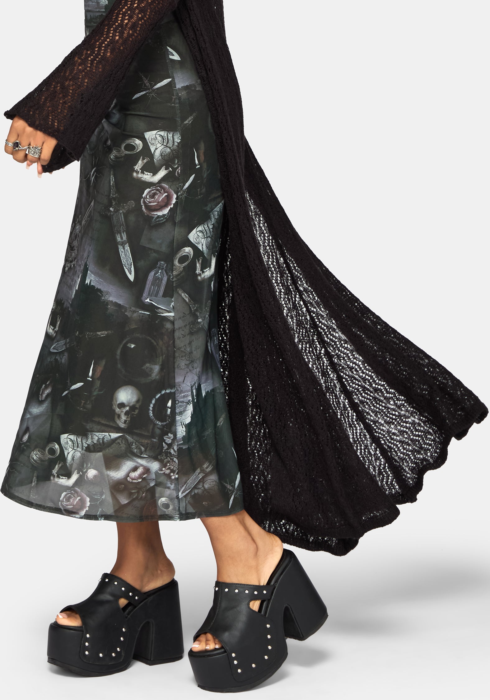 Nox Print Mesh Ruched Bust Cami Dress