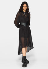Eimhir Chiffon High-low Midi Shirt Dress