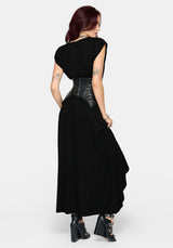 Marsail PU Corset and Jersey Maxi Dress Set (2-Piece)