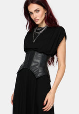 Marsail PU Corset and Jersey Maxi Dress Set (2-Piece)