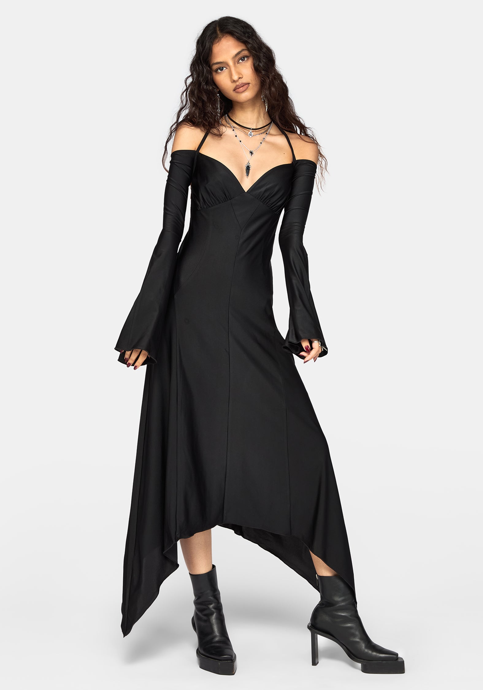 Aurelia Slinky Halter Strap Midaxi Dress