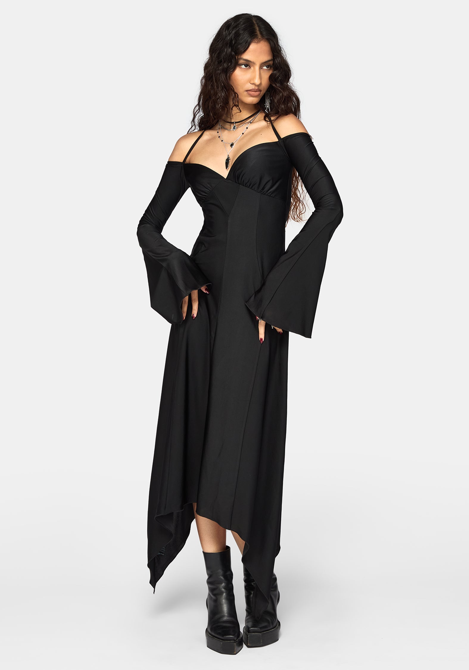 Aurelia Slinky Halter Strap Midaxi Dress