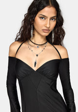 Aurelia Slinky Halter Strap Midaxi Dress