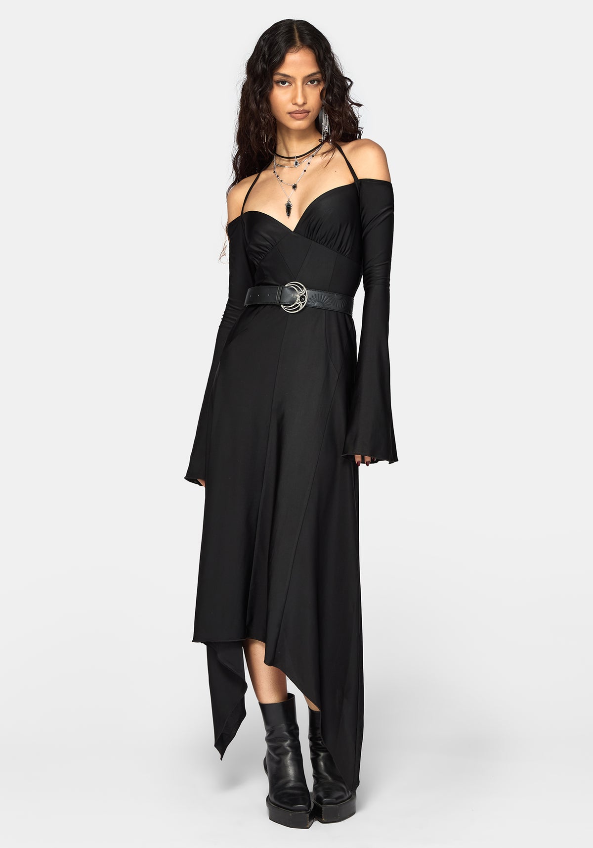 Aurelia Slinky Halter Strap Midaxi Dress