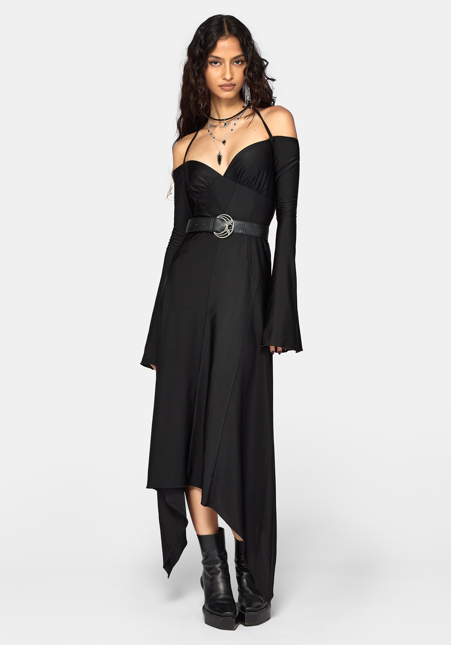 Aurelia Slinky Halter Strap Midaxi Dress