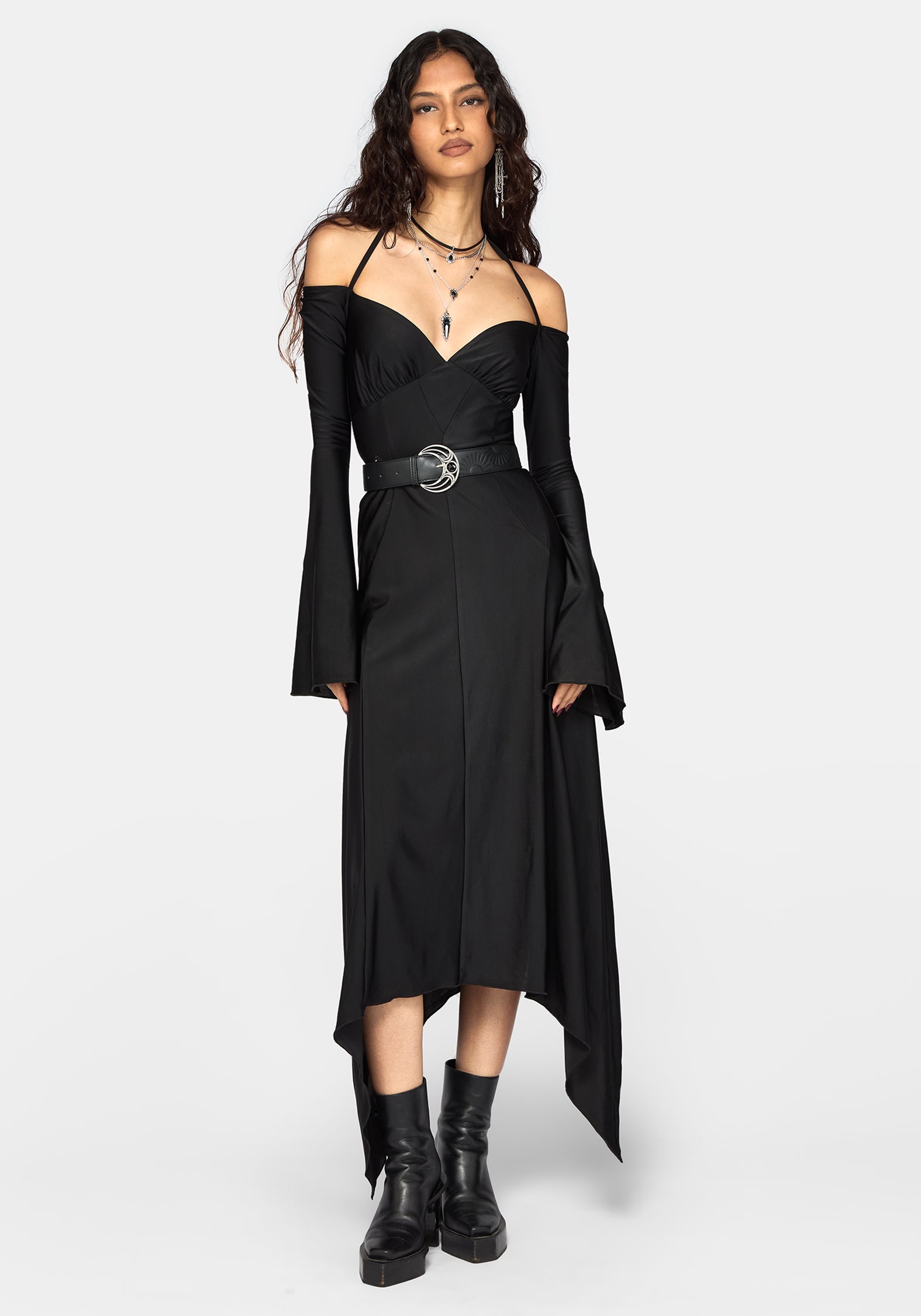 Aurelia Slinky Halter Strap Midaxi Dress