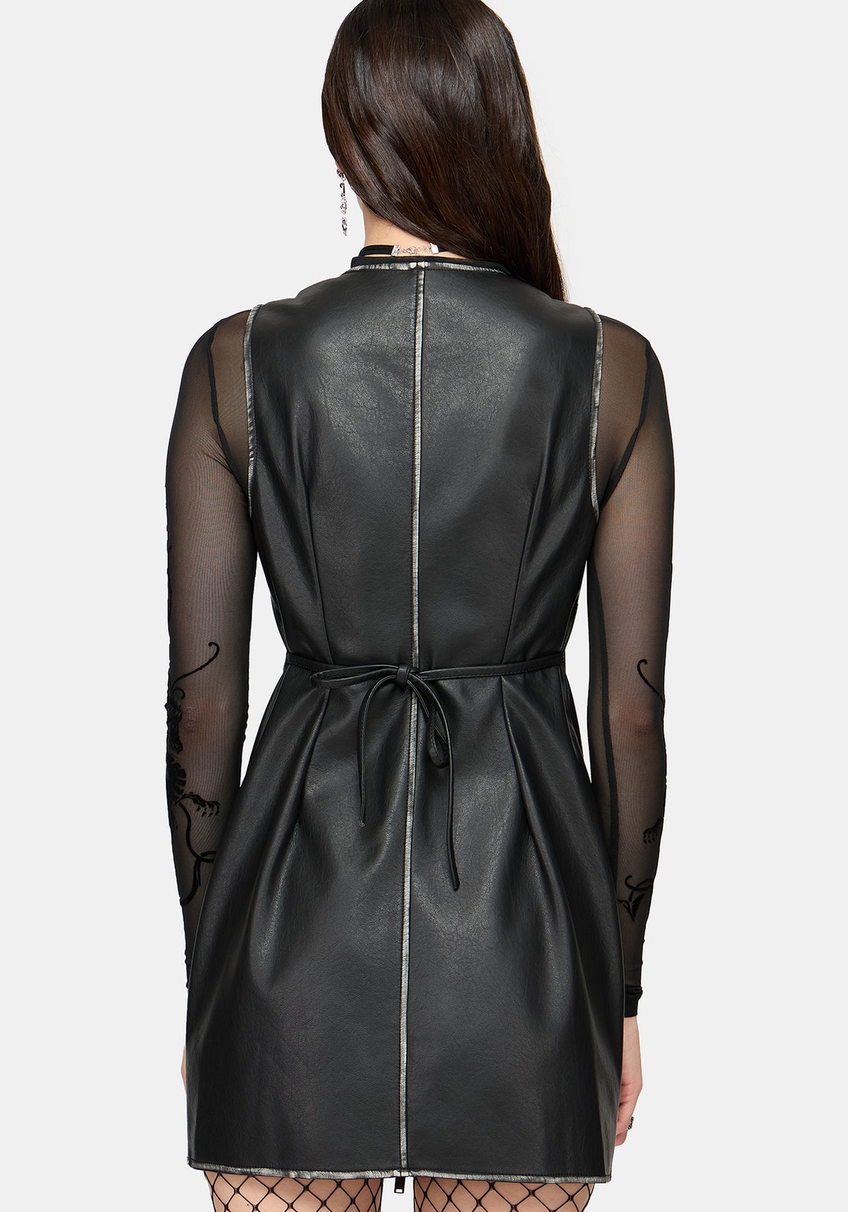Lavinia Zipper Front PU Mini Dress