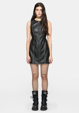 Lavinia Zipper Front PU Mini Dress