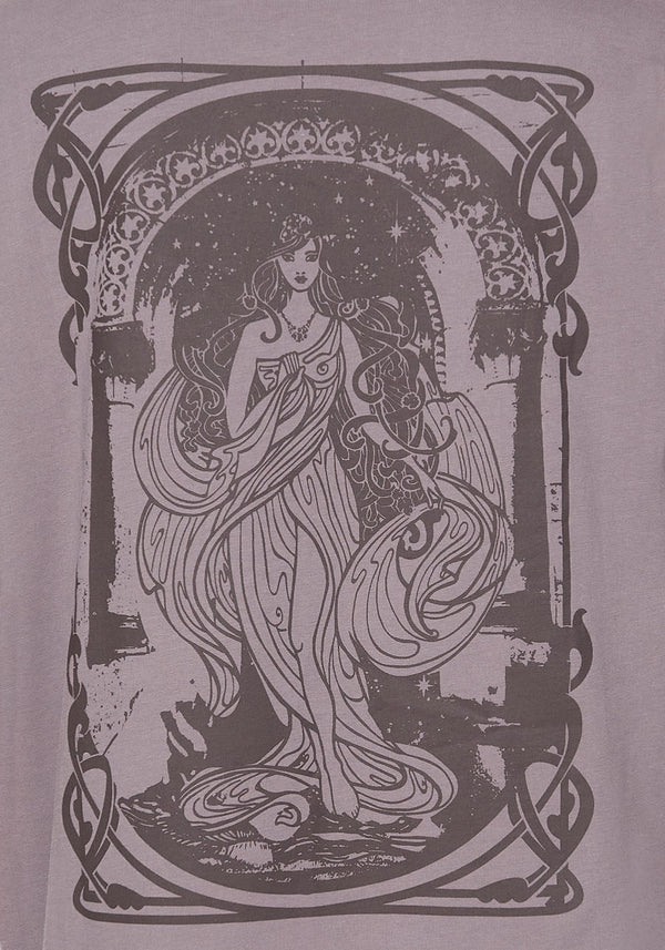 Saria Cotton Goddess Printed Jersey Tee Dress